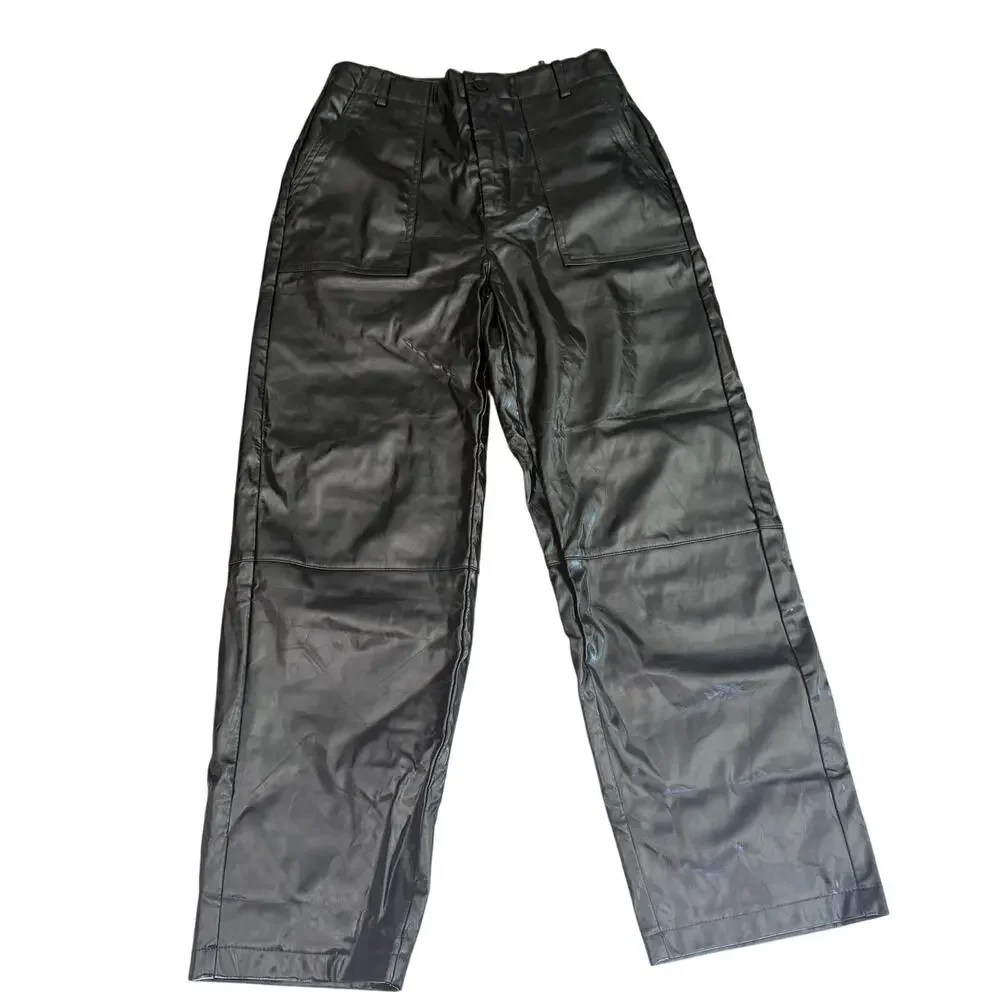 MOTF Black Faux Leather/Vinyl Pants Size Small